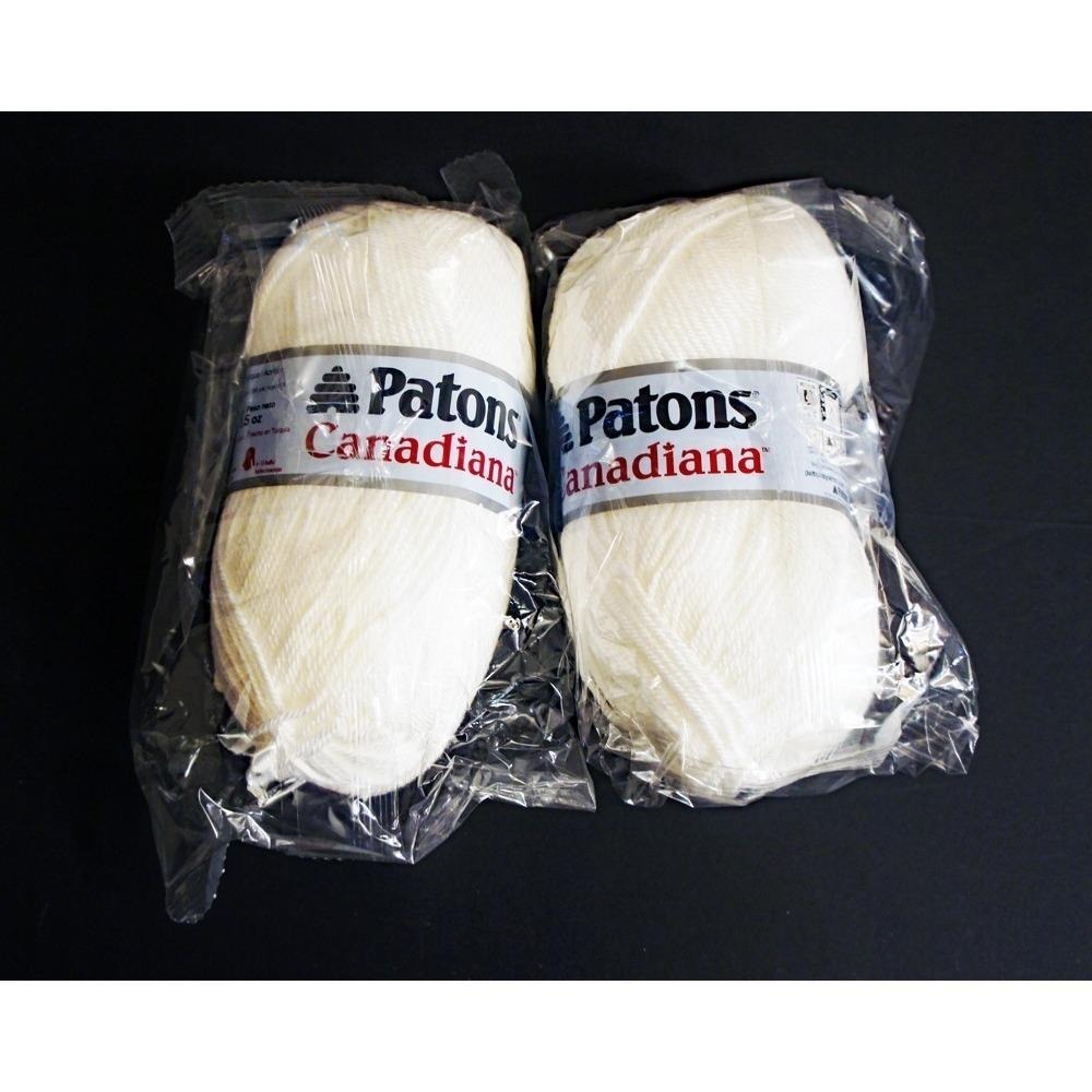 Lot of 2 Sealed Skeins of Patons Canadiana White Yarn 10005